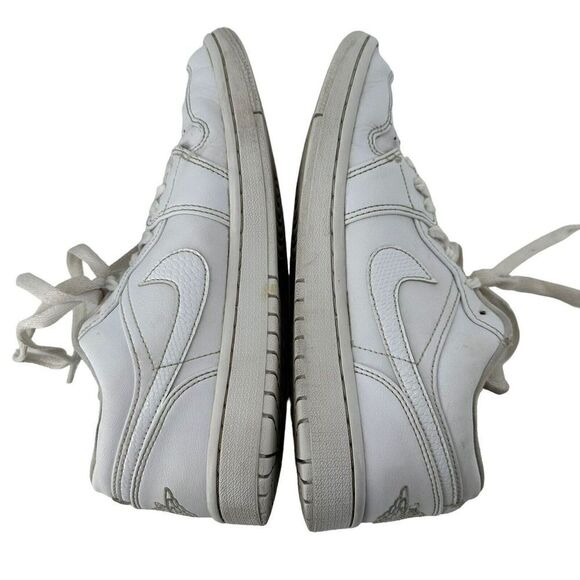 Nike Air Jordan 1 Low Triple White Sneakers Women Size 9 Lace Up Trainer Classic - Picture 5 of 15